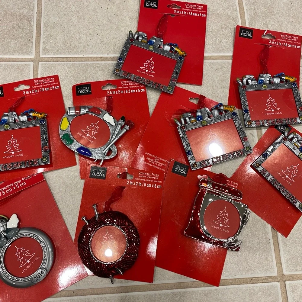 10 Christmas Tree Photo Frame Ornaments